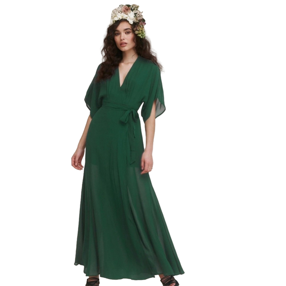 Reformation Dresses & Skirts - Reformation Winslow dress like new - Emerald Green-💚 1x